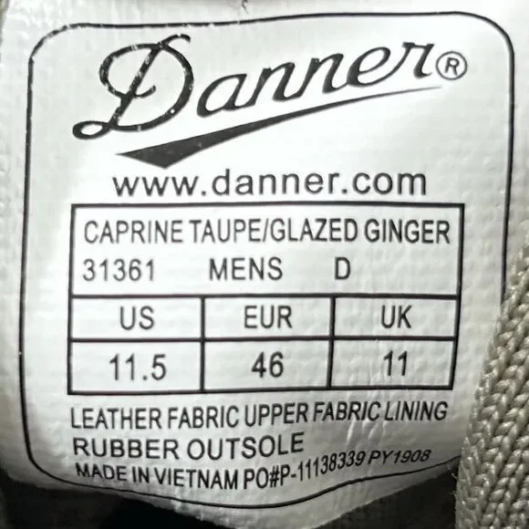 Danner Caprine Mens Size 11.5 Taupe Glazed Ginger Lifestyle Hiking Shoes Used - Picture 13 of 13
